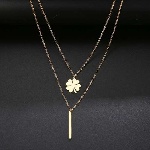 Retail Price: R 999 (NEVER FADE) Titanium 4-Leaf Clover Necklace 50 cm + 40 cm (GOLD ONLY)