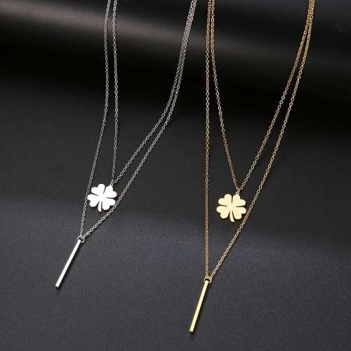 Retail Price: R 999 (NEVER FADE) Titanium 4-Leaf Clover Necklace 50 cm + 40 cm (GOLD ONLY)