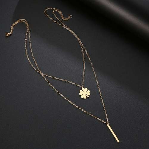 Retail Price: R 999 (NEVER FADE) Titanium 4-Leaf Clover Necklace 50 cm + 40 cm (GOLD ONLY)
