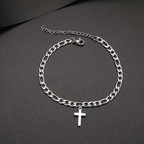 TITANIUM (NEVER FADE) `Cross` Bracelet 18 cm (SILVER ONLY)