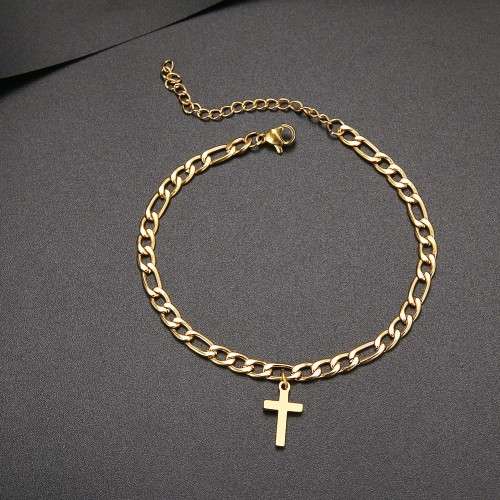 TITANIUM (NEVER FADE) `Cross` Bracelet 18 cm (SILVER ONLY)