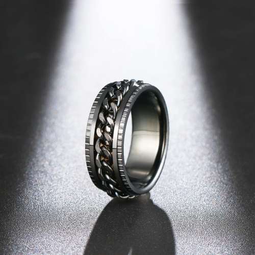 Retail Price:R1 199 (NEVER FADE) Titanium Cuban Chain Ring 8 mm Size 11 US (Gold & Black only)