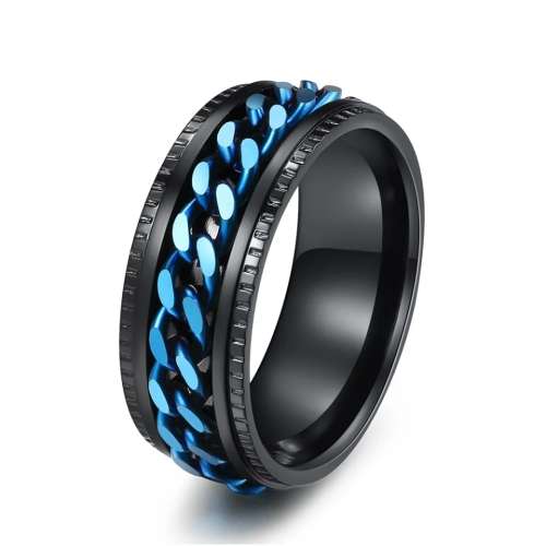 Retail Price:R1 199 (NEVER FADE) Titanium Cuban Chain Ring 8 mm Size 11 US (Gold & Black only)