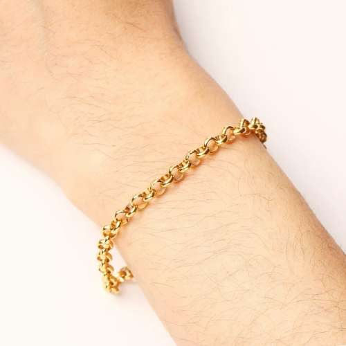 RETAIL PRICE: R 1 399 (NEVER FADE) Titanium Roly Poly Bracelet 22 cm (GOLD ONLY)