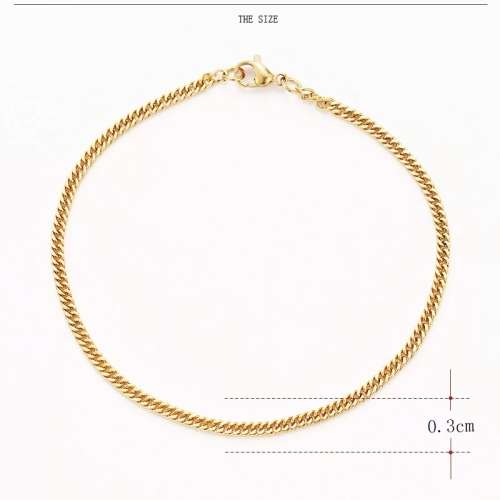 Retail Price: R 1099 (NEVER FADE)Titanium Fine Curb Chain Bracelet 22 cm (GOLD ONLY)