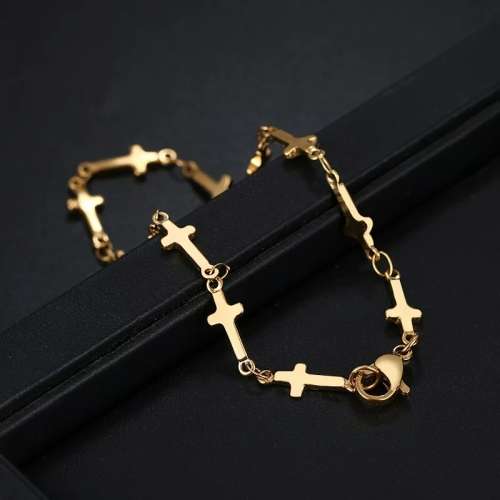 TITANIUM (NEVER FADE) Cross Bracelet 22 cm (SILVER ONLY)