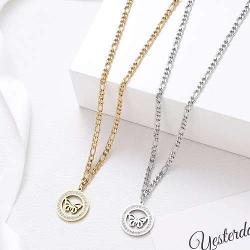 TITANIUM (NEVER FADE) Butterfly Necklace 50 cm (SILVER ONLY)