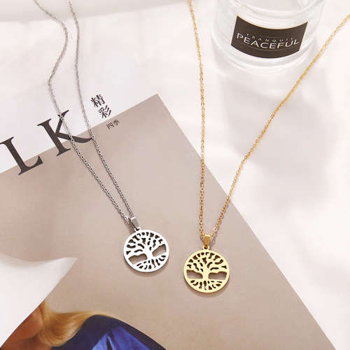 TITANIUM( NEVER FADE) "Tree Of Life " Necklace 45 cm (SILVER ONLY)