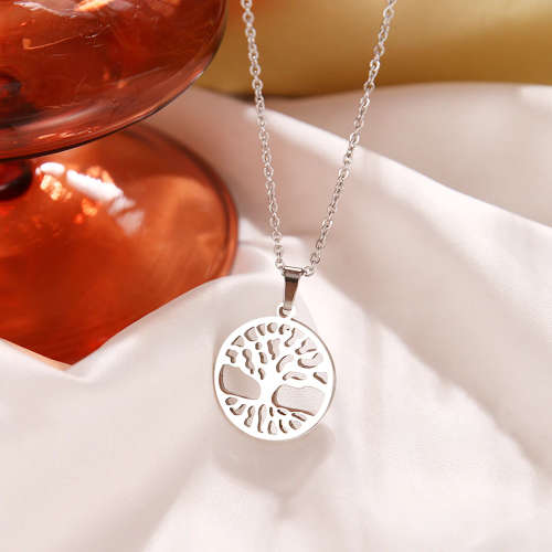 TITANIUM( NEVER FADE) "Tree Of Life " Necklace 45 cm (SILVER ONLY)