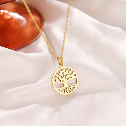 TITANIUM( NEVER FADE) "Tree Of Life " Necklace 45 cm (SILVER ONLY)