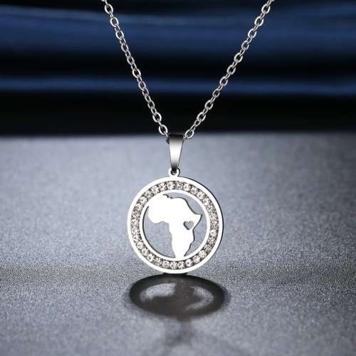 Retail Price R999 TITANIUM (NEVER FADE) "LOVE AFRICA"  Necklace 45 cm (SILVER ONLY)