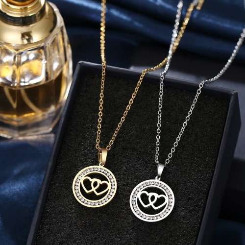 TITANIUM (NEVER FADE) Hearts Necklace 45 cm (SILVER ONLY)