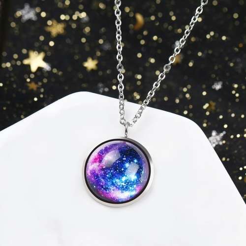 RETAIL PRICE:R1 499 Titanium ( NEVER FADE) "Galaxy " Necklace 45 cm (PURPLE ONLY)
