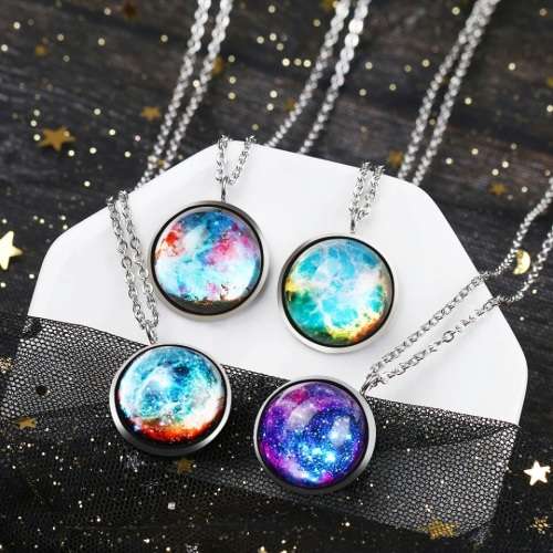 RETAIL PRICE:R1 499 Titanium ( NEVER FADE) "Galaxy " Necklace 45 cm (PURPLE ONLY)