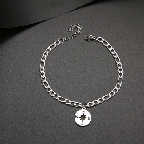 TITANIUM (NEVER FADE) `Nautical` Charm Bracelet 18 cm (SILVER ONLY)