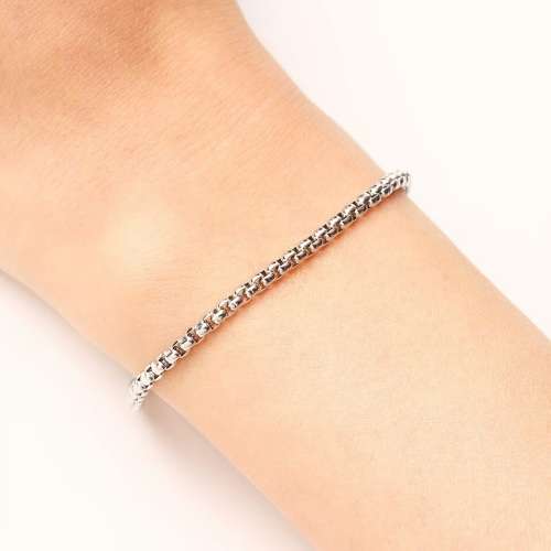 RETAIL PRICE: R 1 399 (NEVER FADE) Titanium Fine Rolo Bracelet 22 cm (SILVER ONLY)