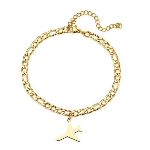 TITANIUM (NEVER FADE) `Plane` Bracelet 18 cm (SILVER ONLY)