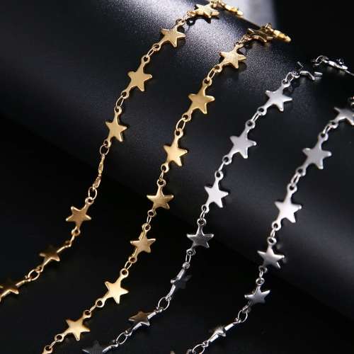 TITANIUM (NEVER FADE)`Stars` Charm Bracelet 22 cm (SILVER ONLY)