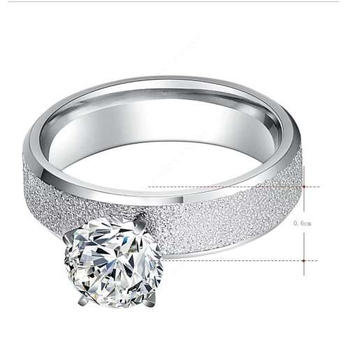 Retail Price: R 2 699 Titanium (NEVER FADE) Ring With Simulated Diamond Size 10 US (SILVER ONLY)