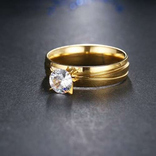 Retail Price: R 2 699 Titanium (NEVER FADE) Ring With Simulated Diamond Size 10 US (GOLD ONLY)