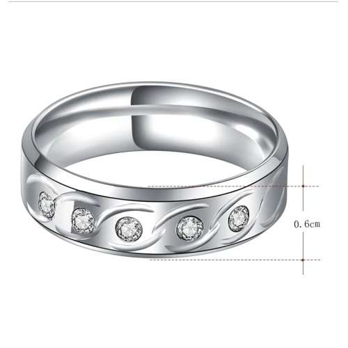 Retail Price: R 1 199 (NEVER FADE) Titanium Ring With Simulated Diamonds Size 10 US (SILVER ONLY)