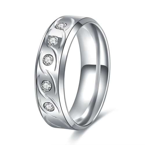 Retail Price: R 1 199 (NEVER FADE) Titanium Ring With Simulated Diamonds Size 10 US (SILVER ONLY)
