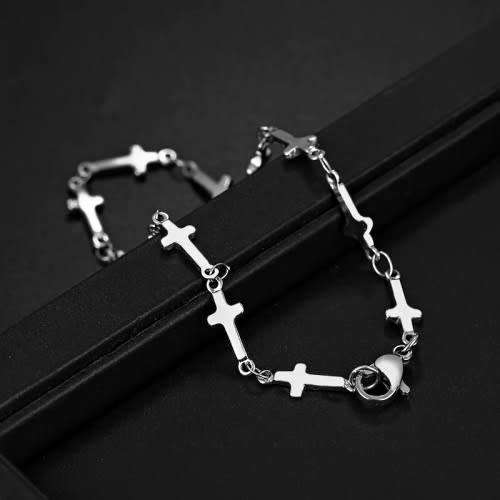 TITANIUM (NEVER FADE) Cross Bracelet 22 cm (SILVER ONLY)
