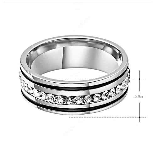 RETAIL PRICE: R 1 799 Titanium (NEVER FADE) Ring 8 mm  Size 10 US (SILVER AND BLACK ONLY)