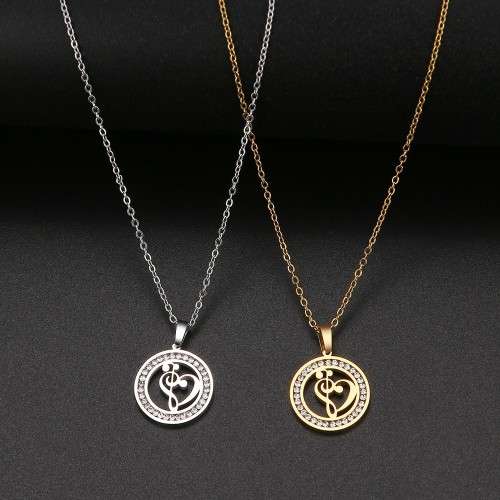 TITANIUM (NEVER FADE) Love Music Necklace 45 cm (SILVER ONLY)