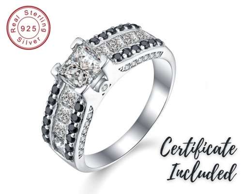 *925 STERLING SILVER 0.75CT PAVE RING*