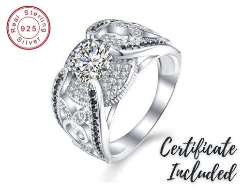 *925 STERLING SILVER 1CT HALO RING *