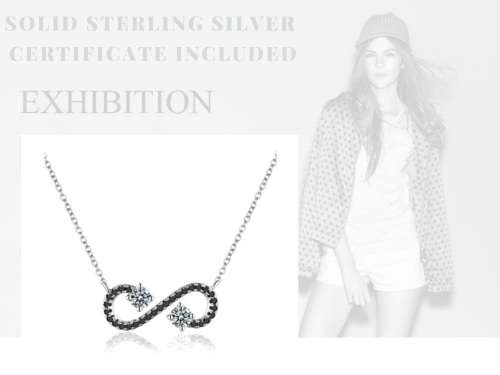 *925 STERLING SILVER 0.5CT  INFINITY NECKLACE*