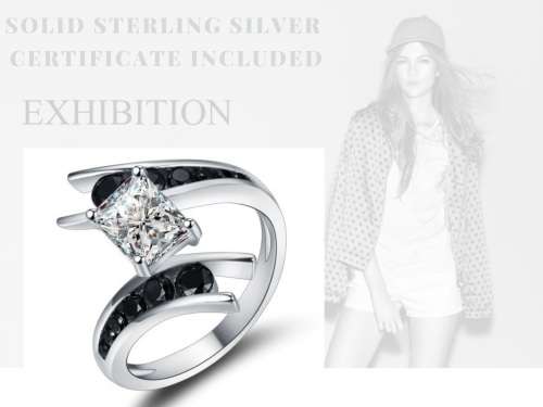 *925 STERLING SILVER 1.25 CT GORGEOUS TENSION SETTING RING*