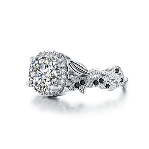 *1.25 CT SOLID 925 STERLING SILVER CUSHION HALO RING*