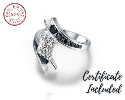 *925 STERLING SILVER 1.25 CT GORGEOUS TENSION SETTING RING*