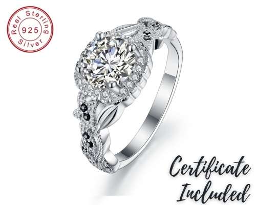 *1.25 CT SOLID 925 STERLING SILVER CUSHION HALO RING*