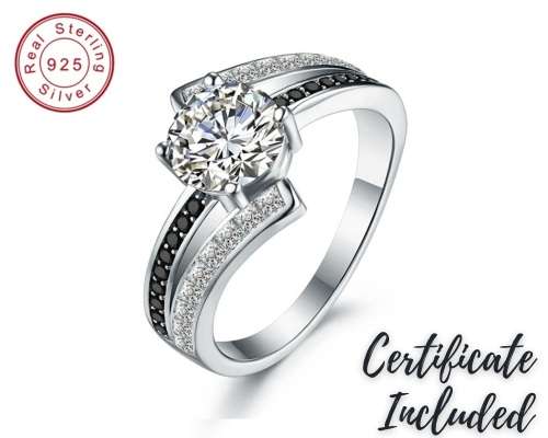 *1.25ct SOLID 925 STERLING SILVER TENSION RING *