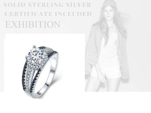 *SOLID 925 STERLING SILVER 1 CT MODERN SPLIT SHANK RING *