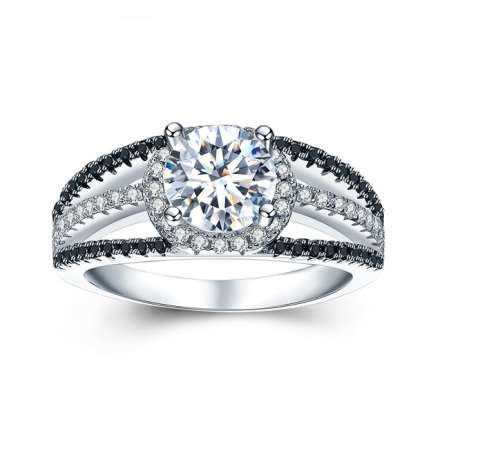 *SOLID 925 STERLING SILVER 1 CT MODERN SPLIT SHANK RING *