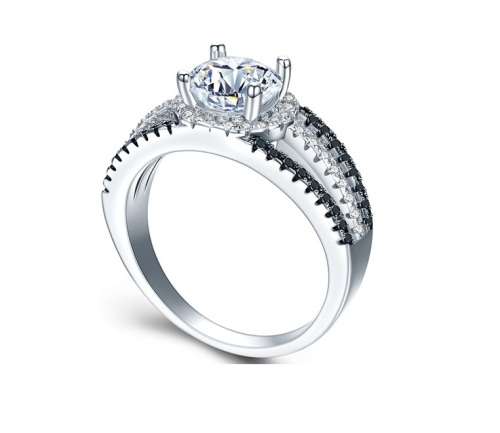 *SOLID 925 STERLING SILVER 1 CT MODERN SPLIT SHANK RING *