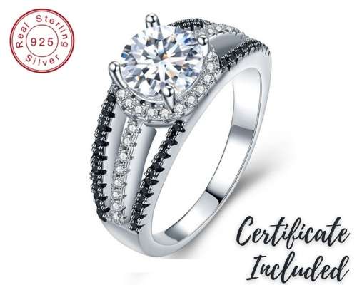 *SOLID 925 STERLING SILVER 1 CT MODERN SPLIT SHANK RING *