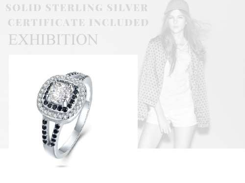 *SOLID 925 STERLING SILVER 0.75 CT DOUBLE HALO RING *