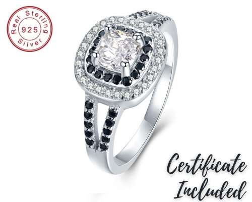 *SOLID 925 STERLING SILVER 0.75 CT DOUBLE HALO RING *