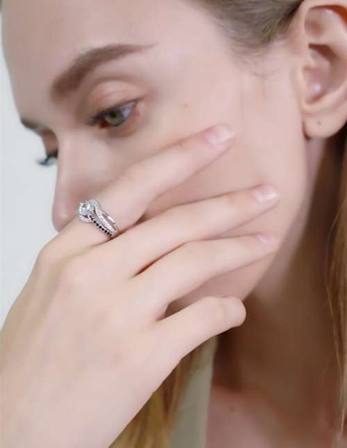 *2CT SOLID 925 STERLING SILVER SPIRAL RING *