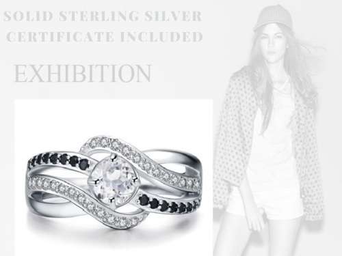 *2CT SOLID 925 STERLING SILVER SPIRAL RING *