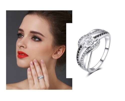 *2CT SOLID 925 STERLING SILVER SPIRAL RING *