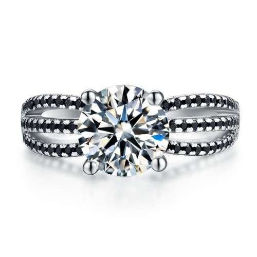 *SOLID 925 STERLING SILVER 2 CT SOLITAIRE RING*