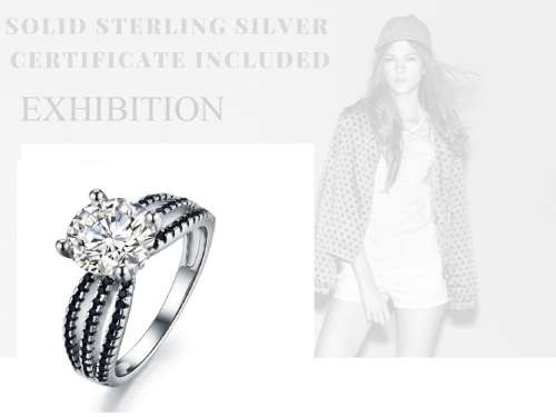 *SOLID 925 STERLING SILVER 2 CT SOLITAIRE RING*