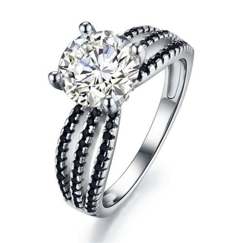 *SOLID 925 STERLING SILVER 2 CT SOLITAIRE RING*