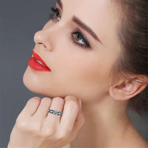 *SOLID 925 STERLING SILVER 1.25 CT FIVE STONE INFINITY RING*